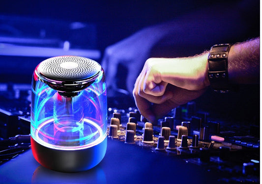 Bluetooth Speaker Powerful Bass Radio with Variable Color LED Light - Sound Wave Harmony 