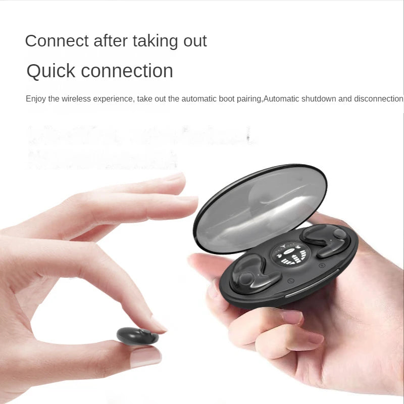 Invisible Sleep Wireless Earphone TWS Bluetooth 5.3 Headphones Hidden Earbuds IPX5 Waterproof Noise Reduction Sports Headset - Sound Wave Harmony 