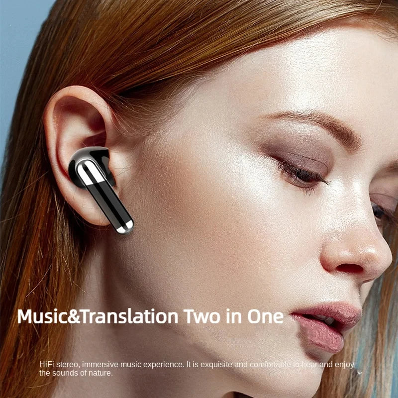 Bluetooth5.3 Voice Translation Headphone Wireless 144 Language Instant Translate Real Time Translator Earphone for IOS Android