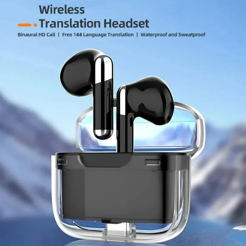 Bluetooth5.3 Voice Translation Headphone Wireless 144 Language Instant Translate Real Time Translator Earphone for IOS Android