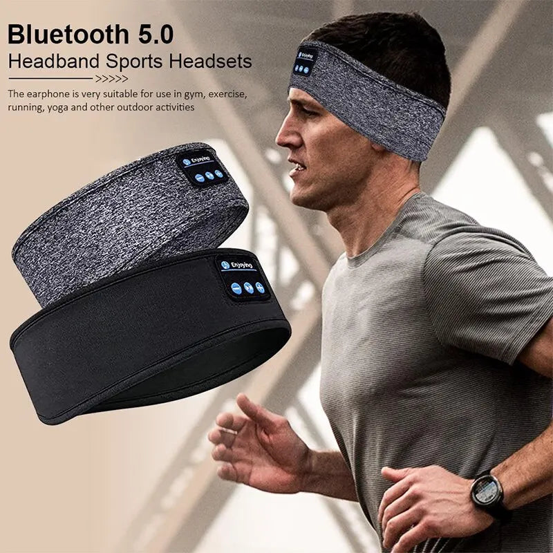 Fone Bluetooth Earphones Sports Sleeping Headband Elastic Wireless Headphones Music Eye Mask Wireless Bluetooth Headset Headband - Sound Wave Harmony 